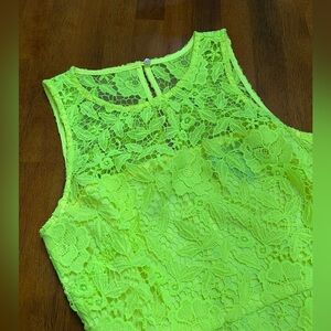 J. Crew Highlighter Yellow Lace Dress